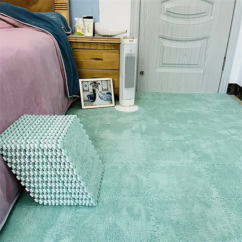 12 alfombras gruesas de material EVA, diseño de cobertura total, ideales para sala y dormitorio, fáciles de armar, solo lavado a mano, regalo moderno para decoración del hogar, tapete suave al tacto