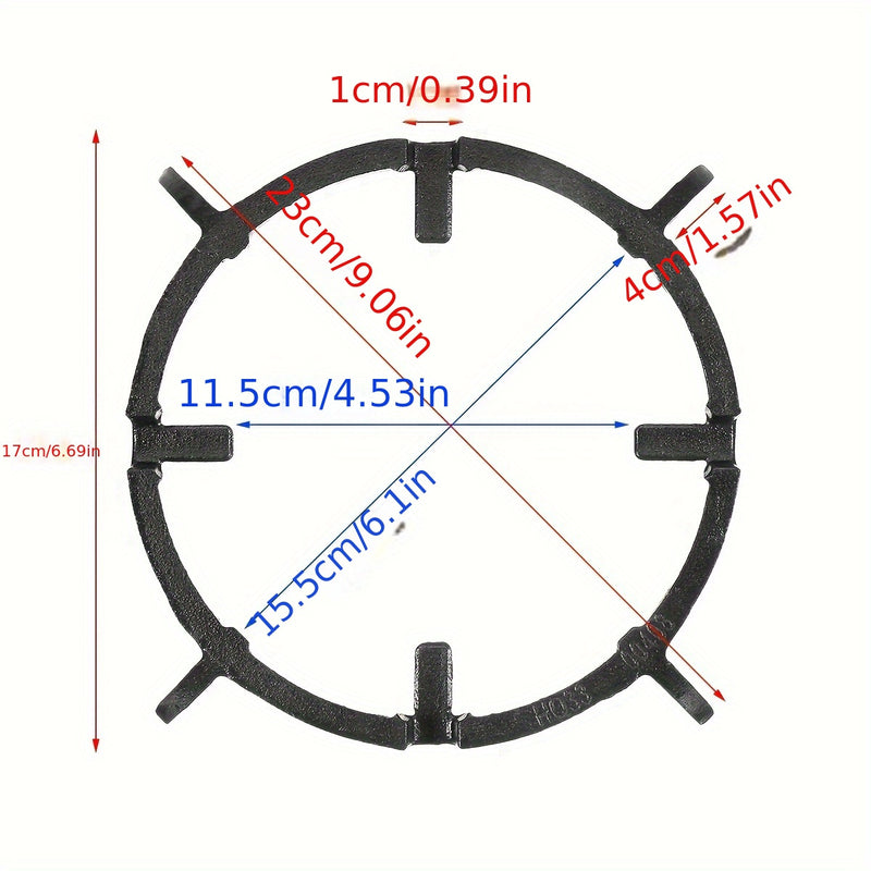 Soporte para Wok de Hierro Fundido - Resistente, Antideslizante, Soporte para Estufas de Gas para Todas las Cocinas y Placas, Negro