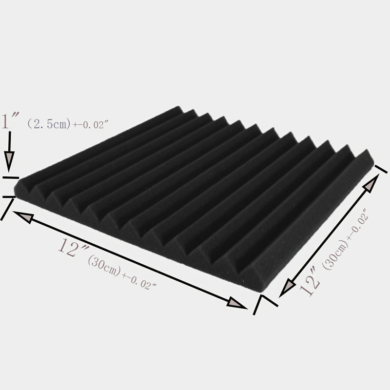 Conjunto de 48 Cuñas Acordeónicas Negras y Moradas - Paneles de Pared Insonorizantes de 30.48cm x 30.48cm x 2.54cm para Grabación en Estudio, Reducción de Ruido e Isolamiento de Instrumentos Musicales (24 Negros + 24 Morados), Configuración de Aislamient