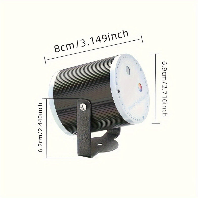 Luz Láser Cilíndrica Negra con Alimentación USB - Decorativa, Bajo Consumo (<0.4mW), Portátil para Sonido En Vivo y Iluminación