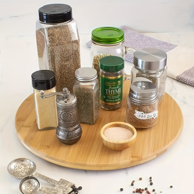 Plataforma giratoria de bambú de 360 grados - Organizador de cocina versátil para especias, aperitivos y postres - Regalo ideal para el Día del Padre y el Día de la Madre - Disponible en 3 tamaños