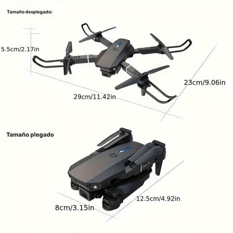Drone E88 con cámaras HD dobles, batería única, regreso con una sola tecla, conexión WiFi, drone de fotografía aérea, control remoto de cuadricóptero, regalo de Navidad, Halloween y Acción de Gracias.