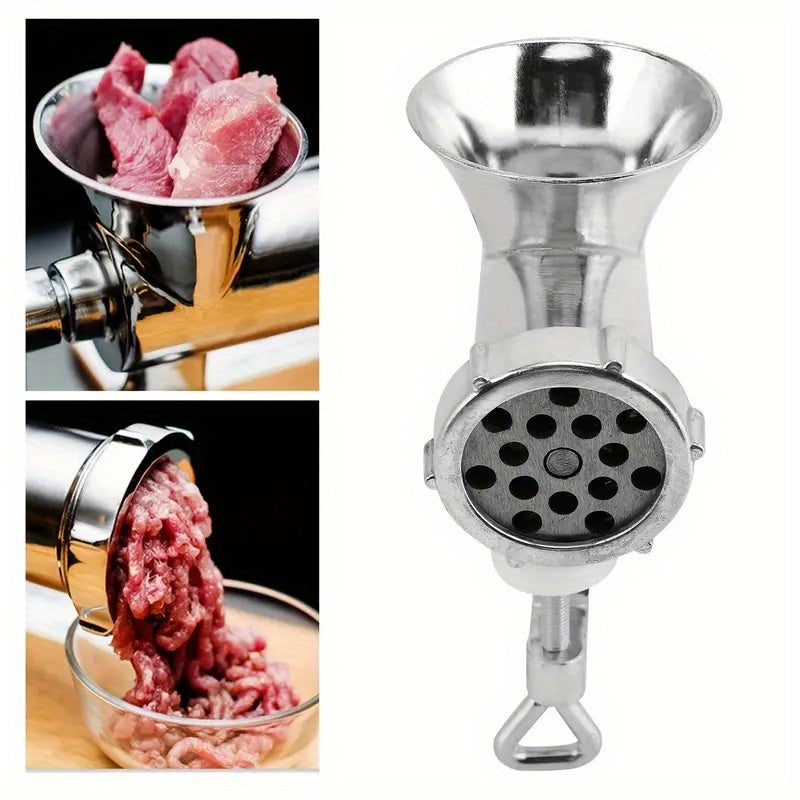 Molino de carne manual de acero inoxidable y picadora de verduras - 2 en 1, herramienta multifuncional para cocina con procesamiento de salchichas, cebolla picada y ajo, cuerpo de hierro fundido resistente, soporte de mesa ajustable, no necesita electric