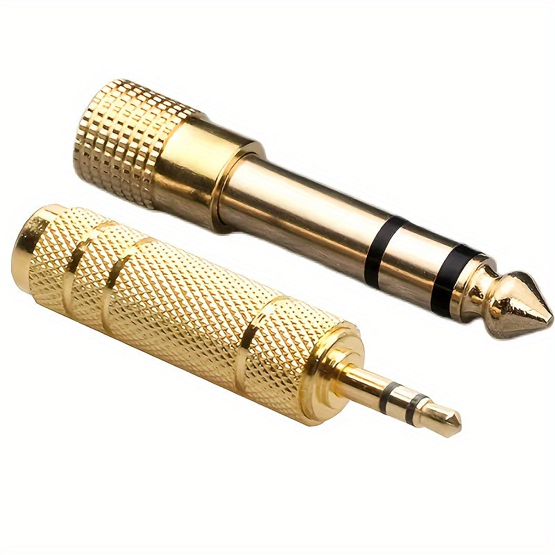 2 piezas Adaptador de Audio Amplificador de Auriculares de Cobre Puro de 6.5mm Macho a Conector Hembra de 3.5mm Convertidor de Micrófono AUX de 6.5mm