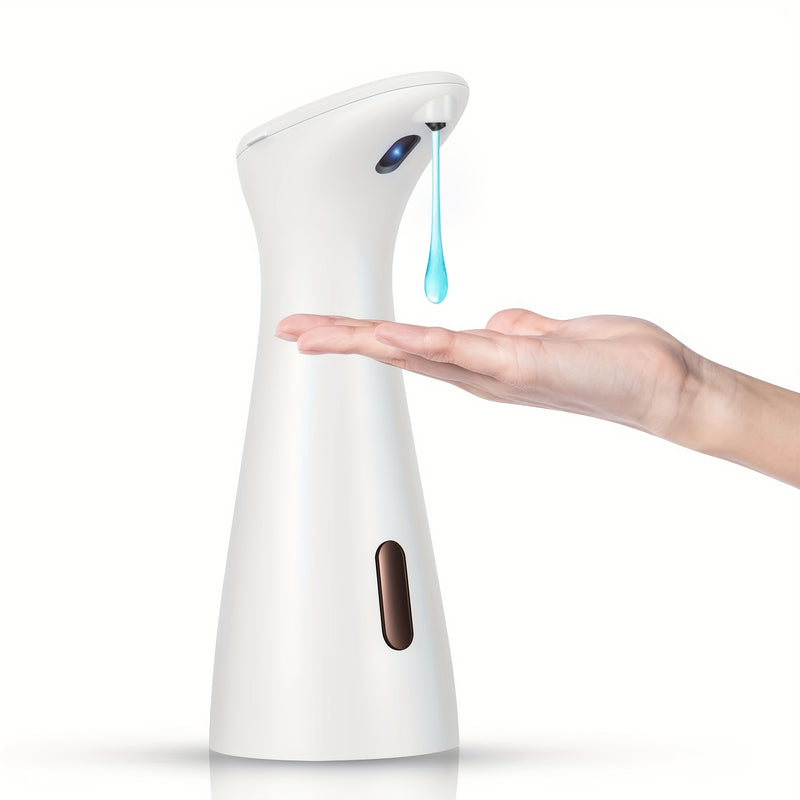 Dispensador automático de jabón negro elegante, sin contacto, para montar en pared o colocar en mostrador, ideal para baño, cocina u oficina, funciona con baterías, sin fragancia