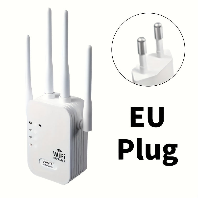 Amplificador de señal WIFI, extensor de WIFI, transmisión inalámbrica de alta velocidad de 2,4 GHz sin retrasos, equipado con puertos de red, utiliza 4 antenas para una de 360°, cubre una superficie de hasta 9000 pies cuadrados, adecuado para más de 35 d