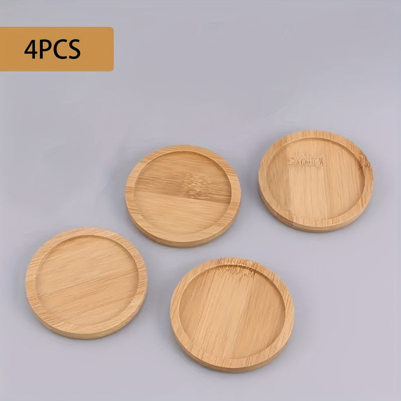 4 o 6 posavasos de bambú, almohadillas aislantes de calor