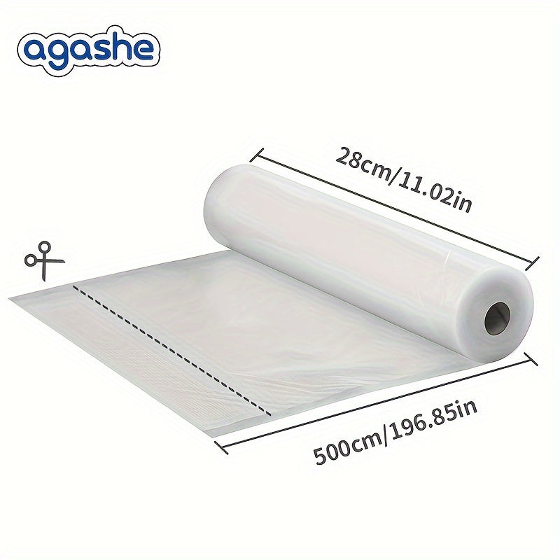 1 Rollo de Bolsas Selladoras al Vacío Resistentes para Conservación de Alimentos, Bolsas de Empaque al Vacío para Ahorrador de Comida, Prevención de Perforaciones, Grado Comercial, Bolsas Vac para Almacenamiento, Preparación de Comidas y Sous Vide en la