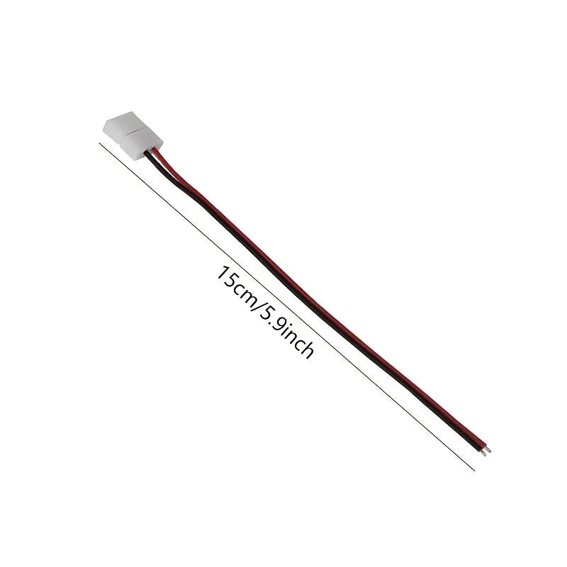 10 Piezas Conector de Tira LED, Cable de Conexión Rápida de 8 mm para Conectores de Tira LED de 2 Pines sin Soldar