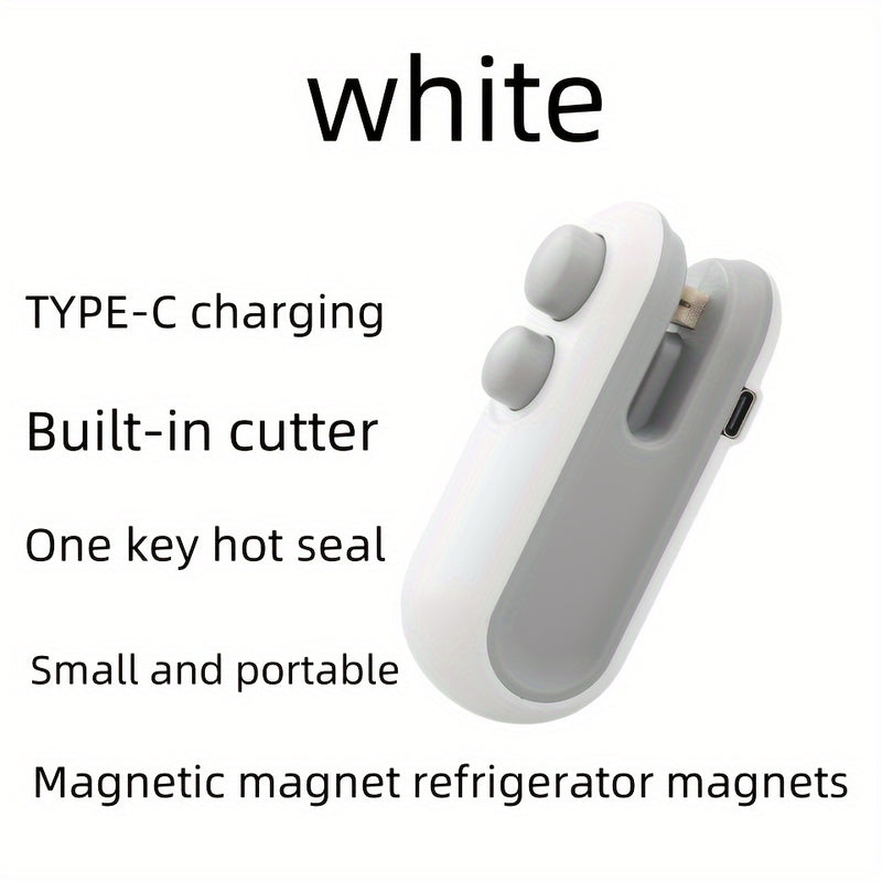 Sellador de calor mini 2 en 1 recargable por USB y máquina de bolsas de aperitivos - Sellador de alimentos portátil y fácil de usar para bolsas de plástico, paquetes de papas fritas y más - Batería de litio de 300 mAh, ideal para almacenamiento de alimen