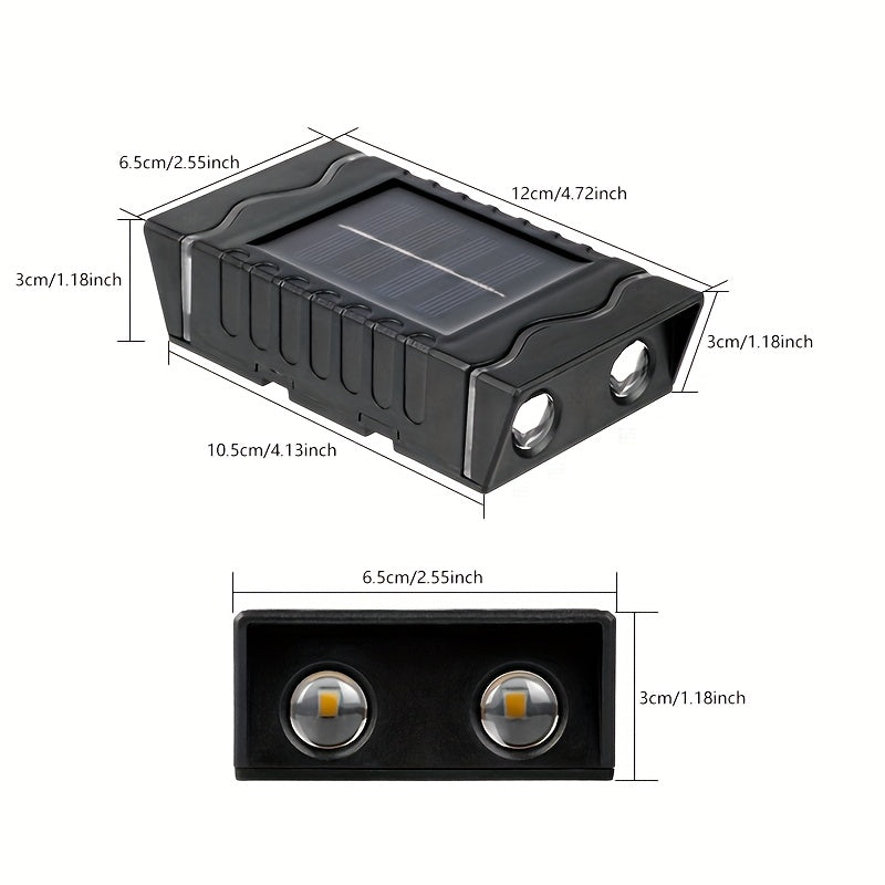 (4 unidades/Caja) Luces de lavado de pared solares al aire libre IP44 para decoración de jardín, nuevo estilo de luces de pared ambientales para cercas