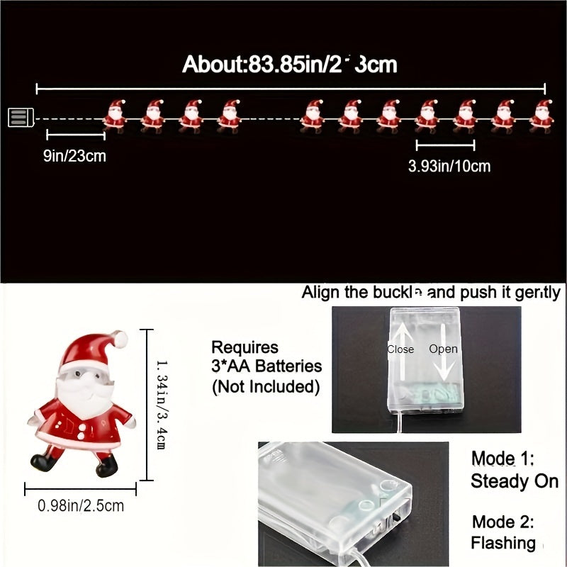 IPC 20LED Silla de Papá Luces de Cadena para Decoración de Árbol de Navidad en Casa, un Regalo Ideal para Navidad y Año Nuevo. Luces de Cadena de Campana de Papá Noel, Luces Colgantes de Alambre de Cobre, Perfectas para Iluminación de Ambiente de Navidad