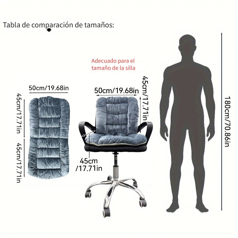 Cojín ergonómico para silla LDQ para alivio de la espalda - Espeso cojín de asiento tejido a mano de poliéster con relleno de fibra suave, se adapta a escritorios de oficina, coches, sofás - Marrón, decoración del hogar y la oficina, cojín de silla para
