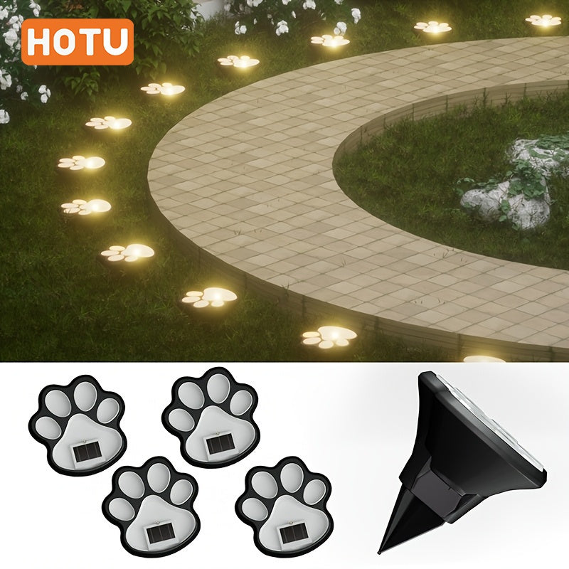 LUZES SOLARES LED PARA PERROS HOTU - 8 Piezas, Luces de Huella para Jardín y Patio con Diseño de Patas, Iluminación Exterior para Caminos y Decoración de Paisaje
