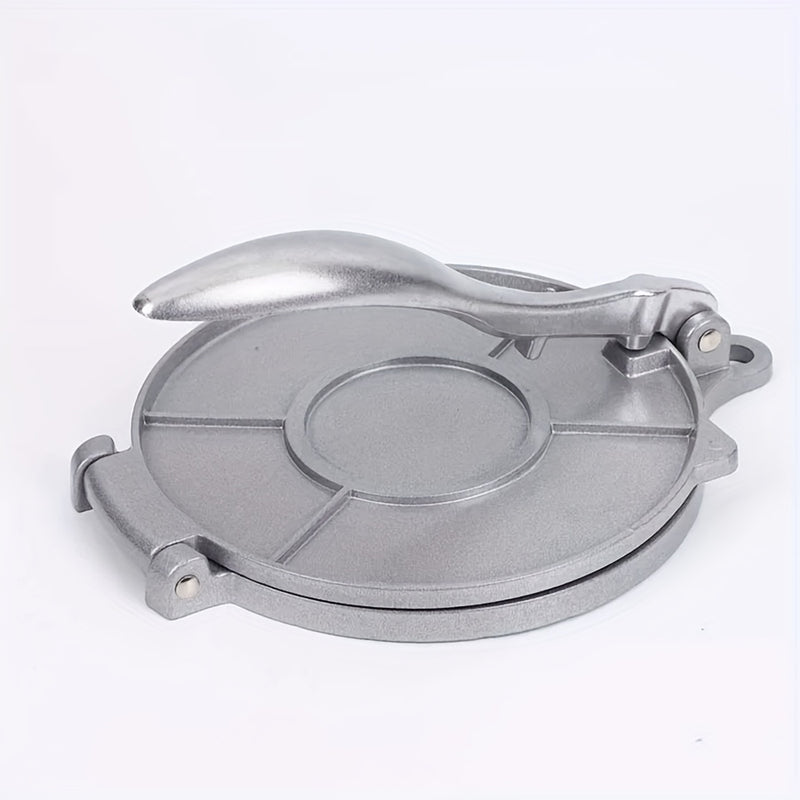 1pc Herramienta de Prensa Manual para Rollos de Maíz DIY - Aleación de Aluminio, Mango Largo, Plegable para Hornear Gofres de Crema y Bolas de Masa, Material Metálico, Uso en Cocina y Restaurante, Ideal para Aficionados a la Cocina Casera
