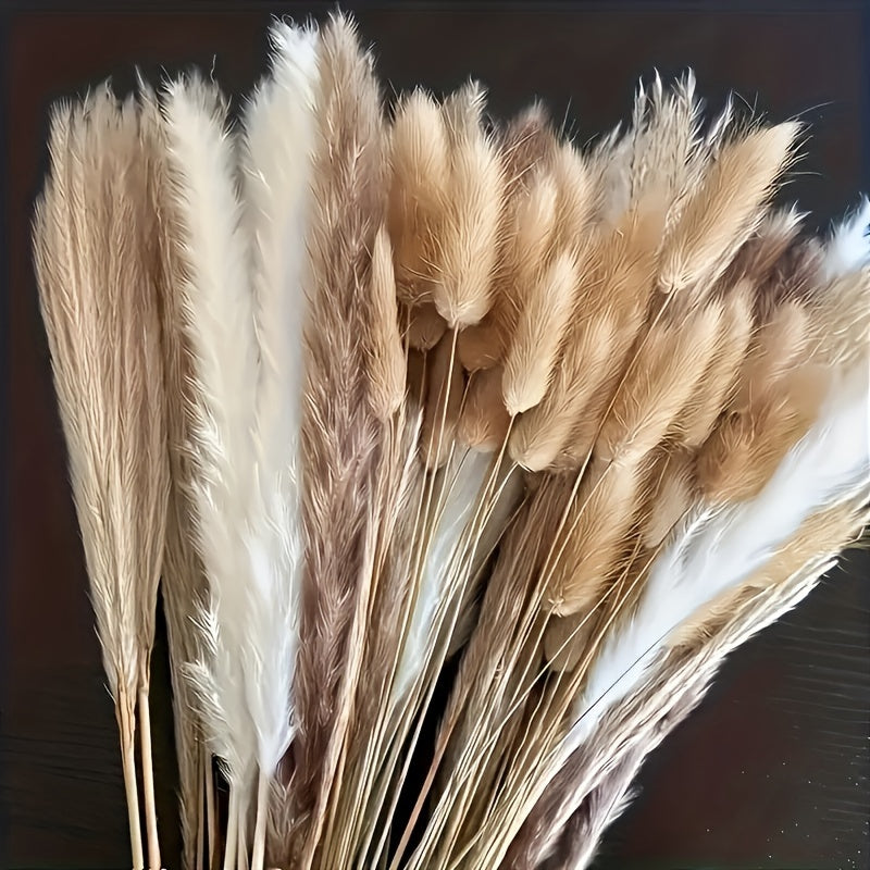 Ramo de 38 piezas de Hierba de Pampa Bohemia: 38 piezas de Hierba Seca para Decoración del Hogar, Centros de Mesa de Fiesta y Arreglos Florales (Navidad, Halloween, Pascua, Acción de Gracias, Día de San Valentín)