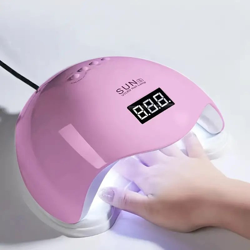 1 pieza de lámpara de uñas LED SUN con sensor inteligente - Luz de curado de gel de secado rápido portátil, base extraíble, pantalla LCD, alimentada por USB (batería no incluida) - Ideal para uso en casa y salón, iluminación de salón de uñas | Lámpara de