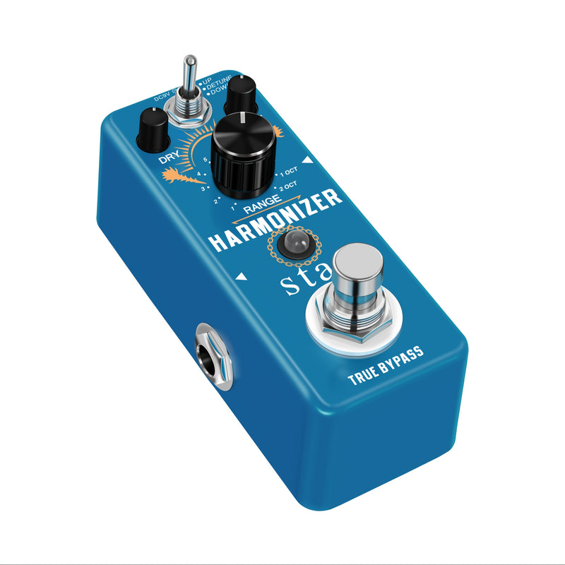 Pedal de efecto de armonizador de guitarra Efectos digitales de octava Pedales de armonía Desintonizador de tono para guitarra bajo Tamaño mini con conmutación real