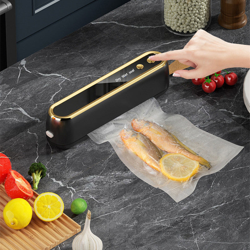 Sellador Automático Multifuncional para Alimentos, Selladora al Vacío Inalámbrica Portátil, con Función de Sellado de Bolsas de Snacks, Conservación Larga Plazo de Alimentos, Diseño Compacto y Fácil de Usar, con Bolsa, Cocina y Picnic al Aire Libre