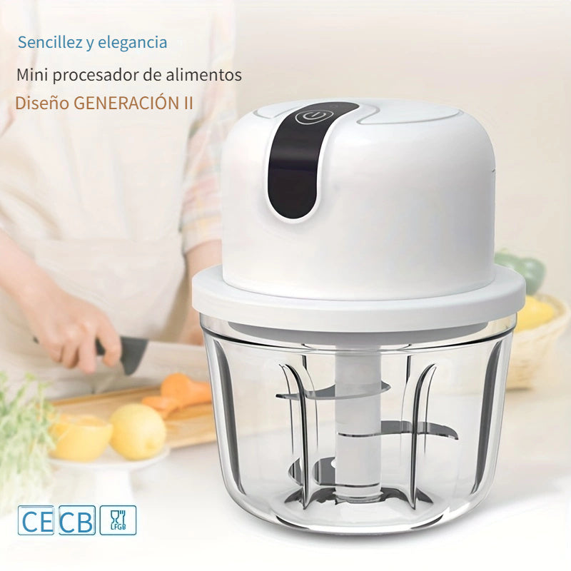 Picadora de ajo eléctrica inalámbrica USB de 350ML multifunción para picar ajo pequeño, picadora de ajo, picadora de pimienta, chile, nueces, molinillo de carne, procesador de alimentos / picadora de verduras, chile, carne, procesador de alimentos