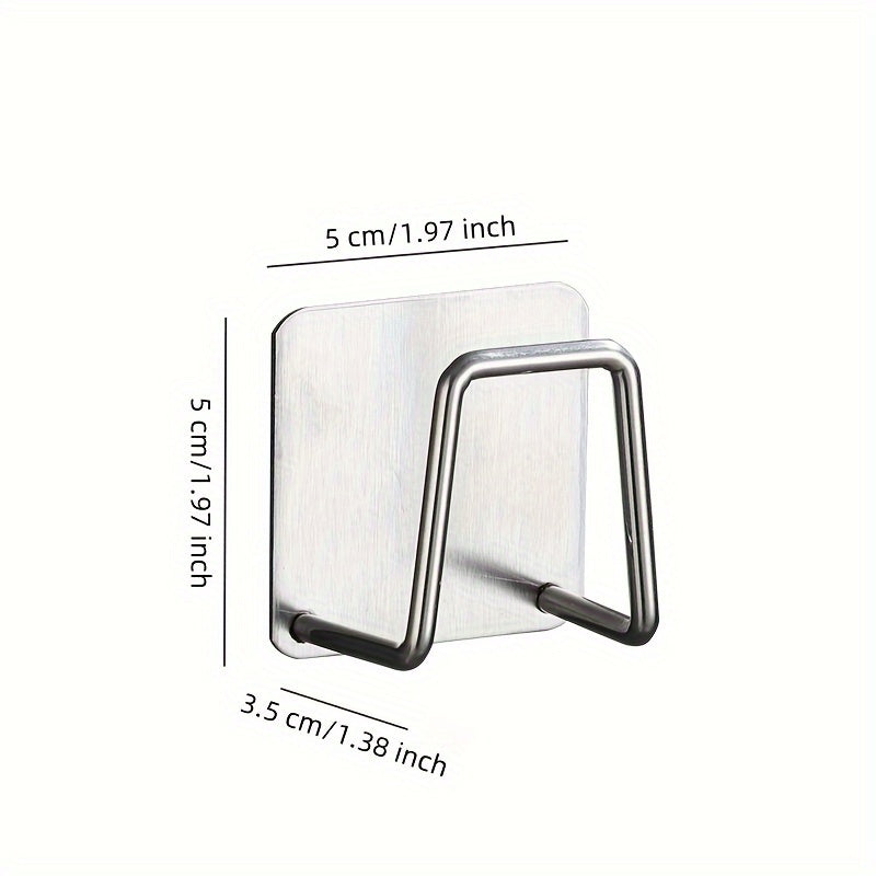 2pcs Soporte para Esponjas de Acero Inoxidable - Anticorrosión y Impermeable, Caddy de Cocina Autoadhesivo con Diseño de Secado Rápido, Gancho de Pared Sin Costuras para Esponjas y Accesorios, Ganchos de Utilidad