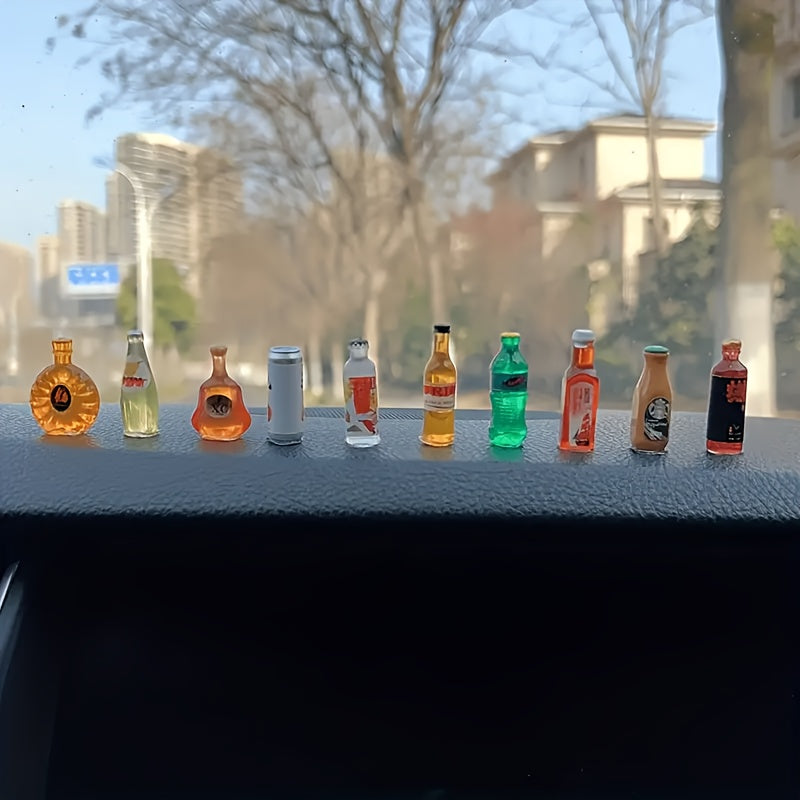 50 piezas de miniaturas de personajes de botellas de vino de resina mixta, plástico, para interiores y exteriores, varios tipos de habitaciones, no requiere electricidad, como decoración de automóviles, regalo ideal.