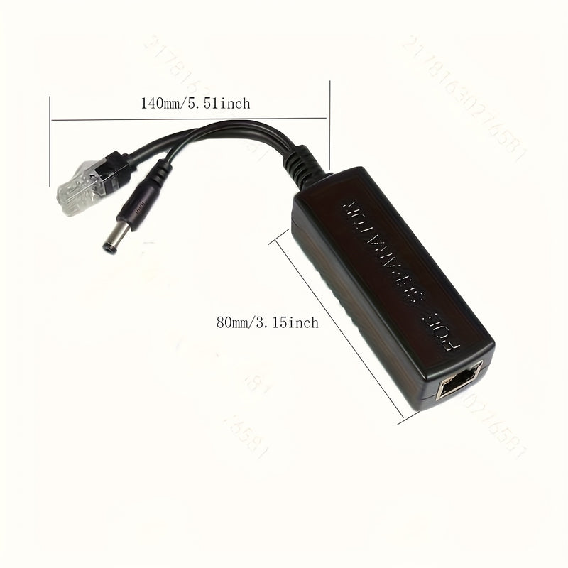 2 unidades de 48V PoE Splitter & Switch - Adaptador de red de alta velocidad con enchufe y funcionamiento, flujo de datos estable, compatible con 802.3af/at, teléfono, cámara, inalámbrico, sistema de seguridad para hogar y oficina, mini splitter para int