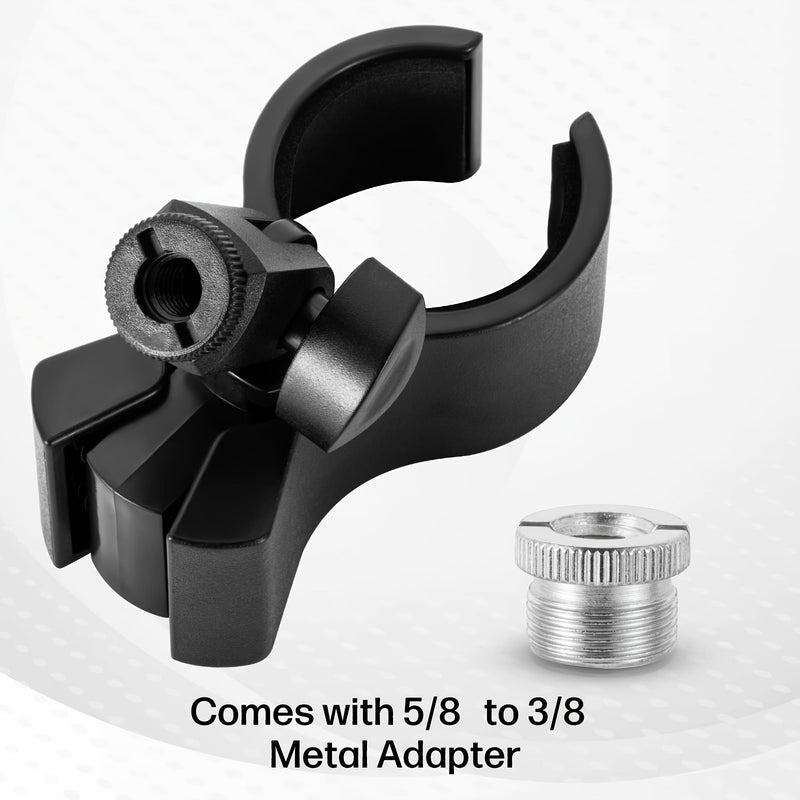 1/2 piezas, clip de micrófono grande, soporte ajustable para micrófonos con un diámetro exterior de 1,26" desde 2,3", con adaptador de tornillo macho de 5/8" a tornillo hembra de 3/8"