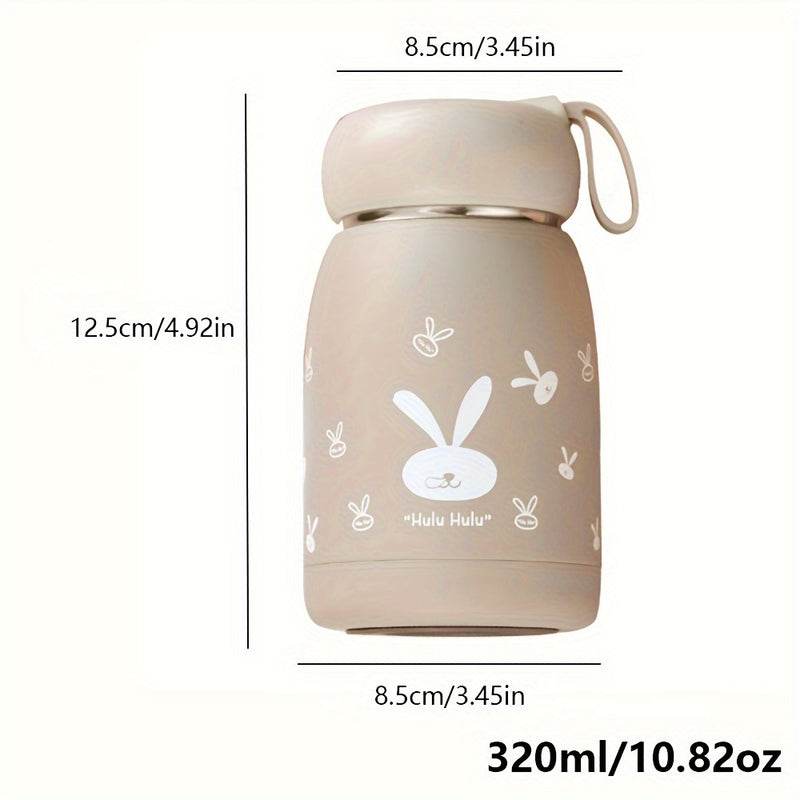 1 unidad, Termo de conejo, 320 ml/10.82 oz, botella térmica aislante, tazas térmicas kawaii para viaje, para bebidas frías y calientes, accesorio para verano e invierno, regalo
