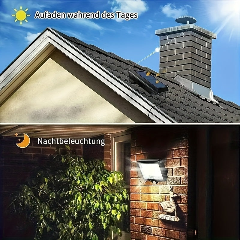 1/2/4 piezas de luz solar para pared, panel solar ajustable, 3 modos de funcionamiento, luz solar super brillante desmontable para porche, control remoto, montaje en pared, adecuado para pared, patio, garaje, jardín, patio y acera, con sensor infrarrojo,