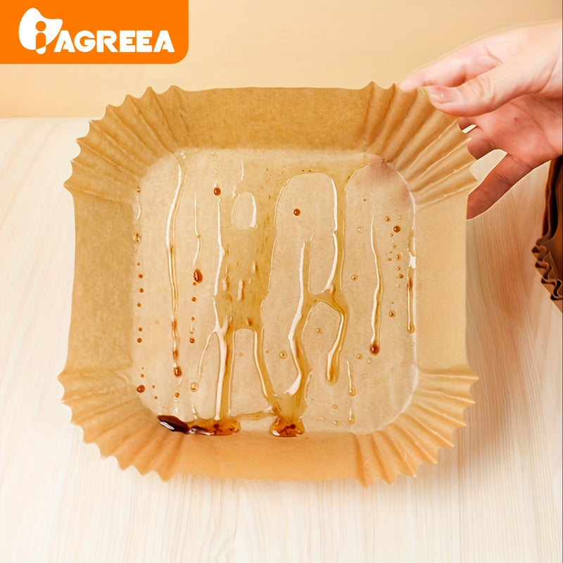 Forro de Papel Desechable para Freidora de Aire Cuadrado, 50pcs-200pcs, Papel de Silicona para Hornear, Papel de Pergamino Antiadherente, A Prueba de Fugas, Bandeja de Papel Especial para Freidora de Aire, A Prueba de Aceite y Agua, Hogar, Grado Alimenti