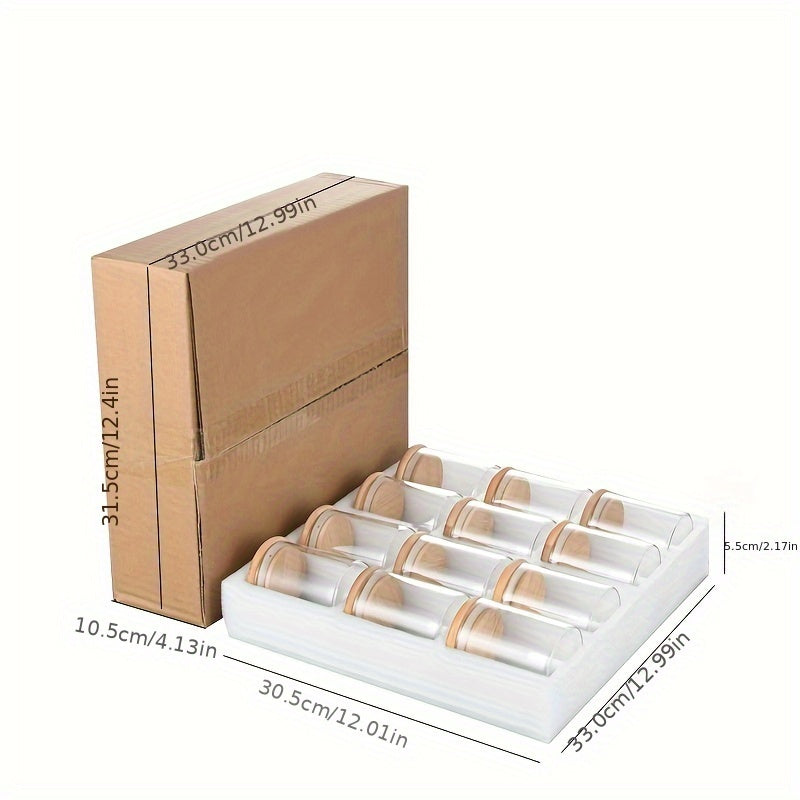 12 frascos de vidrio sellados con tapa abatible, contenedores multiusos para almacenar especias y alimentos secos en la cocina, lavables a mano, reutilizables, no requieren electricidad