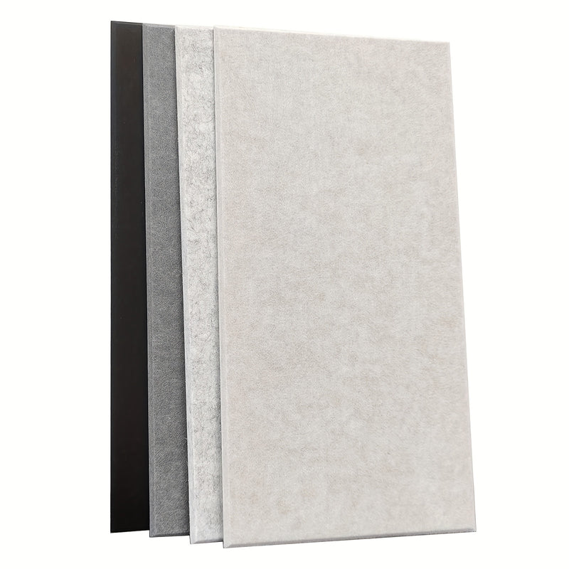 6 piezas de paneles de espuma acústica de alta densidad, 12x24x0,4 pulgadas, baldosas de pared a prueba de sonido en beige, negro, gris y blanco - Autoadhesivas, ideales para el hogar, la oficina, el estudio, la decoración, la absorción de ruido y la pre