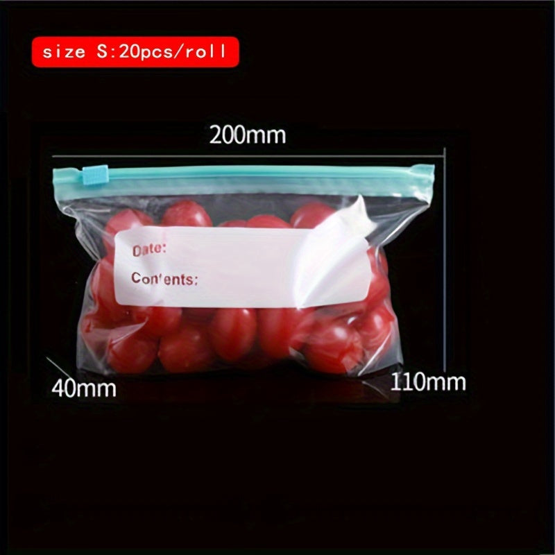 15/20 piezas de Bolsas Herméticas para Almacenamiento de Alimentos - Mantenimiento de la Frescura, con Cierre de Cremallera y Selladas para Frutas, Granos, Verduras y Carne - Organizadores de Cocina Perfectos y Soluciones de Almacenamiento para Cocineros
