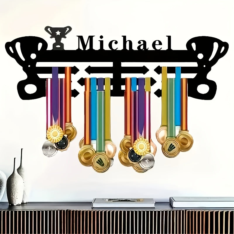 Un soporte de medalla de metal vintage personalizado, ganchos DIY para exhibir medallas en la pared, ganchos decorativos para medallas y trofeos.