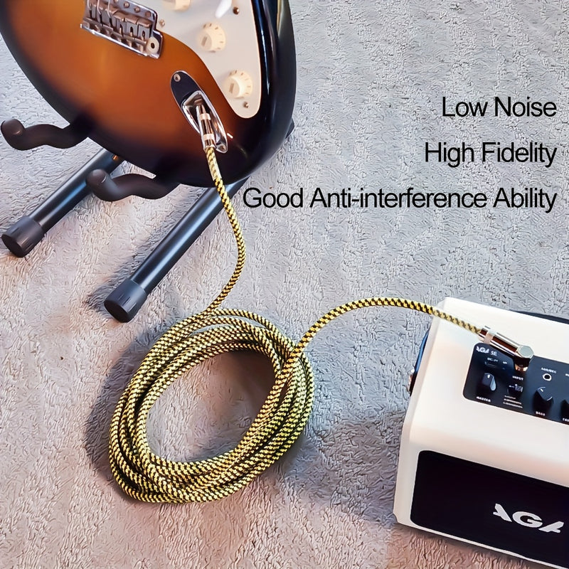 Cable de conexión para instrumentos JUSTPRO de 6.35 mm, para guitarra eléctrica y bajo, forma redonda, macho a macho, alta fidelidad, sin distorsión de sonido, compatible con bocinas e instrumentos, ideal para Pascua, temporada de graduaciones, accesorio