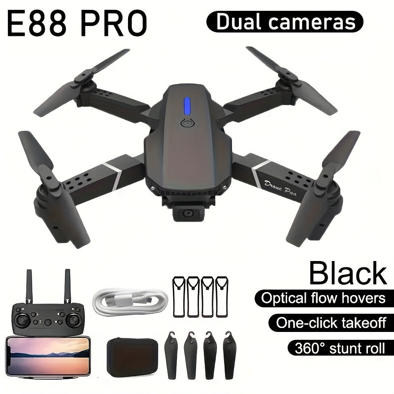 Drone Profesional E88PRO para Principiantes de Mayor Venta 2025, Acrobacias a 360°, Transmisión de Imagen por APP, Flotación Óptica, Despegue y Aterrizaje con un Clic, Cuerpo Plegable Portátil, Fácil de Operar, Regalo Ideal para Vacaciones