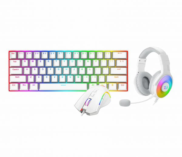 Kit Redragon S129W BA 3 en 1 K630 + M607 + H350 RGB Blanco