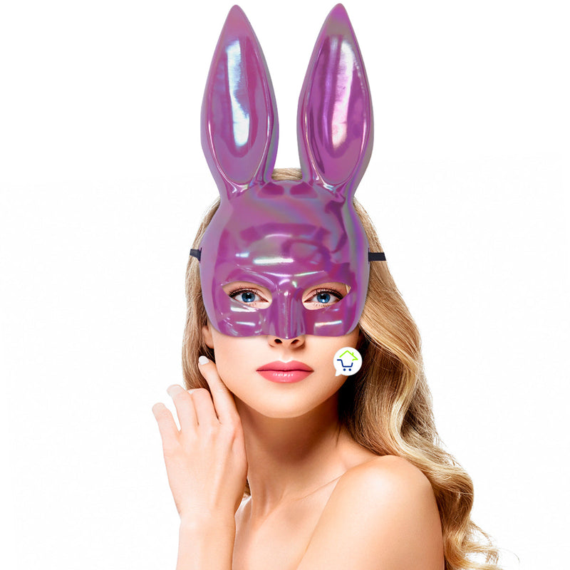 Máscara De Conejo Tornasol Sexy Media Cara Halloween Accesorio Disfraz 2909-108