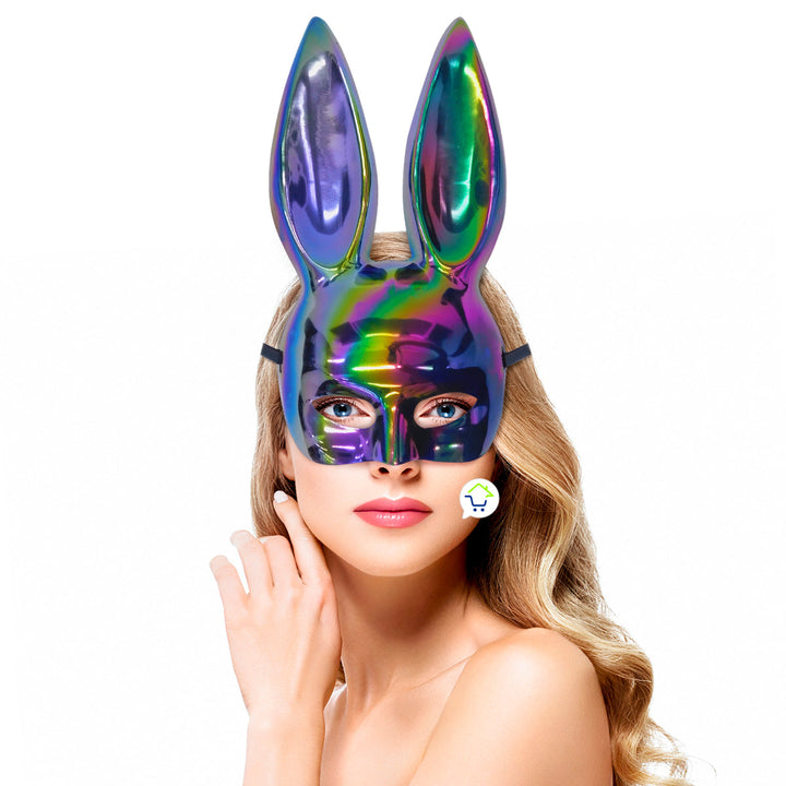 Máscara De Conejo Tornasol Sexy Media Cara Halloween Accesorio Disfraz 2909-108