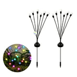 Luces de Hadas Luciérnagas x2 LED Jardín Panel Solar 6 Luces Impermeables C2003