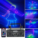 Luz de Animación de Haz RGB de 500mW con Control Remoto - Proyector Profesional para Fiestas de DJ y Escenario, Activado por Sonido, Ideal para Karaoke, Discotecas, Bodas, Halloween, Navidad y Decoraciones del Black Friday