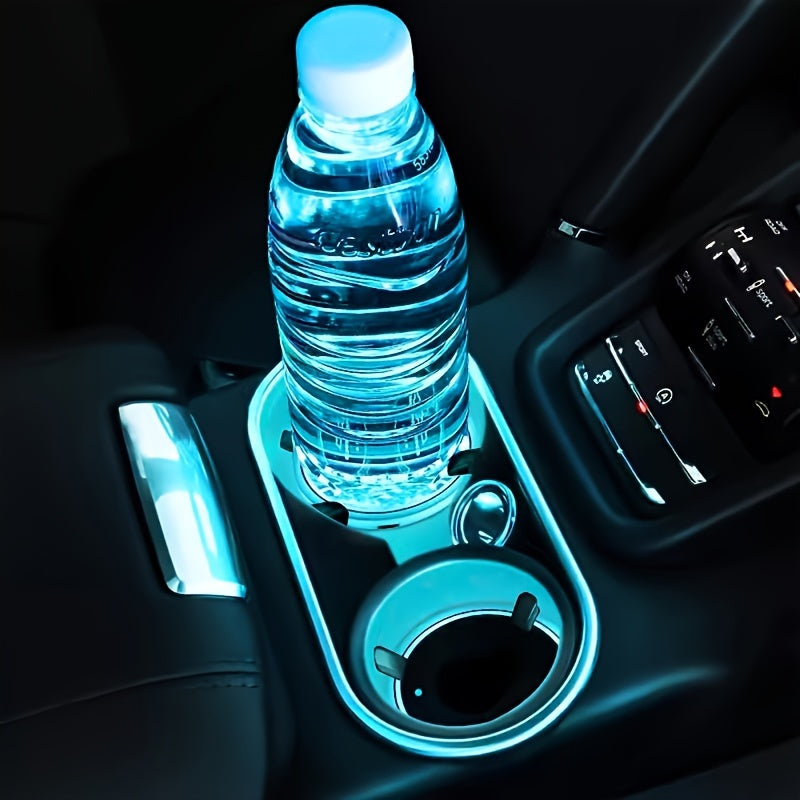 1/2 piezas de posavasos para auto con luz LED neón, almohadilla para tazas con luz ambiental de detección inteligente, posavasos con carga USB, cojín para tazas que brilla en la oscuridad, accesorios para interior de auto, decoración para bar, decoración
