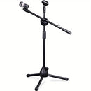 Soporte de Micrófono Ajustable para Erhu, Guitarra y Sonido en Vivo - Base Trípode Metálica Resistente con Diseño Plegable, Patas de Goma & Brazo Telescópico (45-75cm, ), Equipo de Grabación de Estudio, Construcción Robusta, Profesionalismo Musical