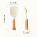 1 Unidad, Cuchara De Arroz De Silicona Con Mango De Madera, Utensilio Para Utensilios De Cocina Antiadherentes, Herramienta Para Servir Duradera Y Conveniente, Artilugio De Cocina