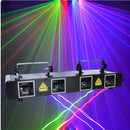 Luz de escenario LED RGBY controlada por DMX con 4 efectos de haz, luces de música activadas por sonido, sistema de luz láser de metal autosoportante, acabado al óleo, con enchufe de EE. UU., para DJ, discoteca, fiestas de baile, cumpleaños, bar, escenar