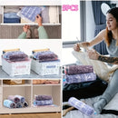 5pcs Bolsas de Almacenamiento al Vacío Enrolladas a Mano - Ahorra Espacio, No Necesita Bomba - Ideales para Viajes y Organización del Hogar, con Cremallera, Multiusos, Bolsas de Plástico Rectangulares para Ropa, Libros y Más