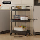 Carrito de Almacenamiento Plástico con Ruedas y 3 Niveles - Organizador Multifuncional para Cocina, Sala de Estar, Oficina y Baño - Diseño de Estructura Metálica Negra, Carrito de Almacenamiento para Cocina, Expositores Utilitarios