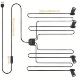 2/4pcs Mini Foco LED UV 1W, Luz Fluorescente /Oxido Plateado/Dorado, Luz Violeta para Vitrinas, Exhibición de Manos, Estantería, Computadora, USB, Modelo Interior