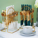 1 Set, Cubertería Occidental, Especial, Para Carne, Con 24 Cuchillos, Tenedores Y Cucharas, Elegante Y Versátil Cubertería De Alta Gama Para Café, Postre, Pastel, Helado, Pan, Cocina De Hotel, Hogar, Embalaje De Caja De Regalo, Decoración De Mesa